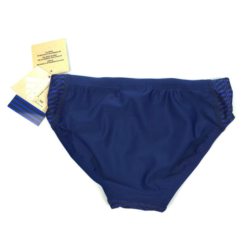 NWT Adidas Classic Swim Briefs Navy Blue Print Athletic Sporty Water Polo Swim - Picture 7 of 9